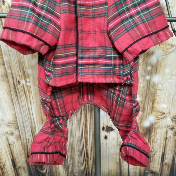 Bee & Willow Home Red Plaid Dog Large One Piece Flannel Pajama Christmas Cosplay - Picture 5 of 9